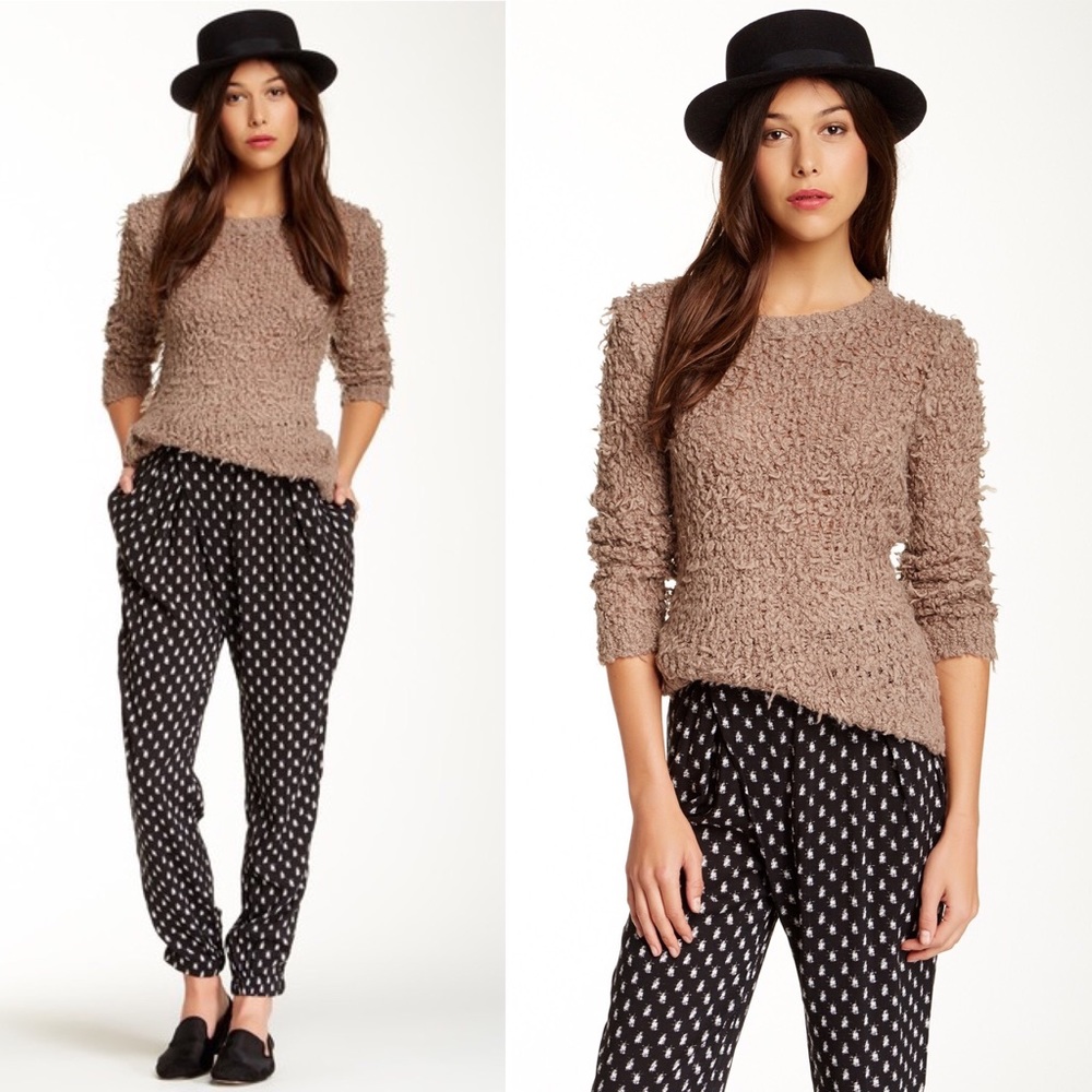 FREE PEOPLE SEPTEMBER SONG TAUPE SWEATER
